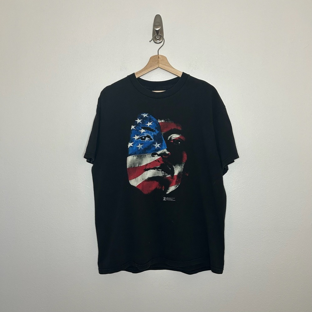 Jimi Hendrix Zion Rootswear American Flag Graphic T-Shirt Sz L